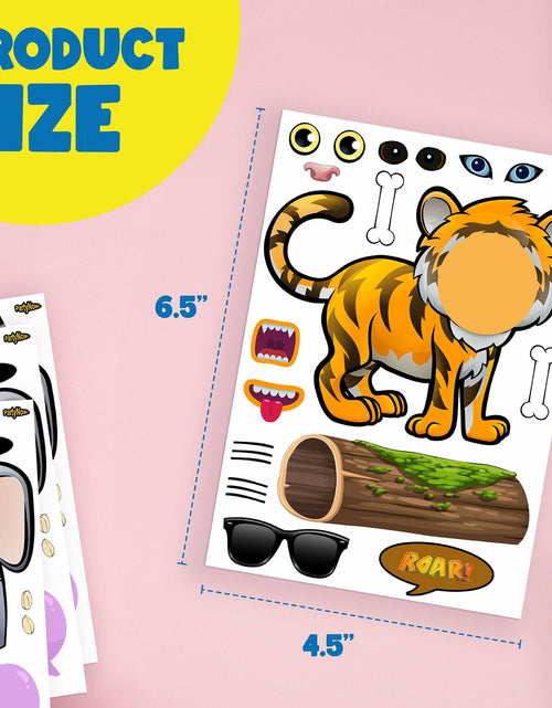 Load image into Gallery viewer, PartyNow Safari Animals Stickers 24-Pack Multicolor Waterproof Paper Kids
