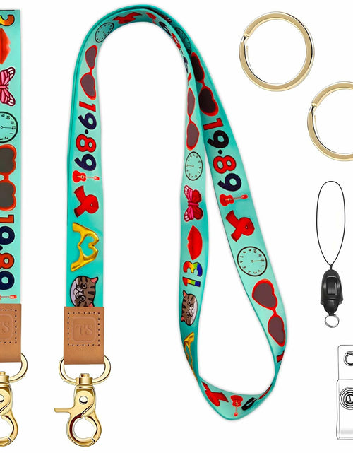 Load image into Gallery viewer, Concert Accessory Set 2-Piece Keychain&amp;Lanyard Lips Guitar Butterfly 13 Graphics
