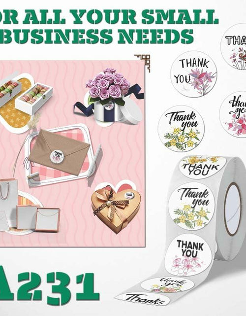 Load image into Gallery viewer, DNYMJBO 500 PCS Thank You Stickers 10 Floral Designs 1 Inch #A243
