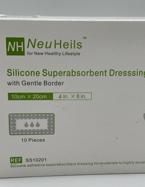 Load image into Gallery viewer, BestBy09/28 NeuHeils Silicone Super Absorbent Wound Dressing 4x8 Beige 10 Pack
