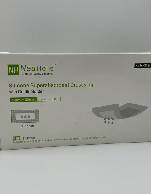 Load image into Gallery viewer, BestBy09/28 NeuHeils Silicone Super Absorbent Wound Dressing 4x8 Beige 10 Pack
