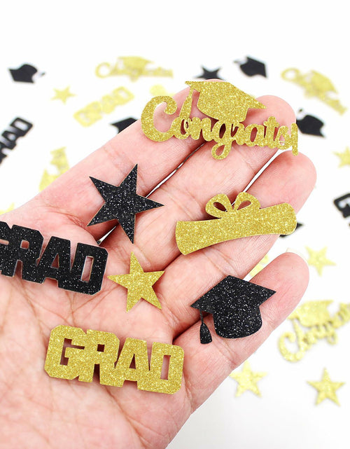 Load image into Gallery viewer, Vofrise 200pcs Blue Gold 2025 Graduation Confetti Cap Star Table Decor
