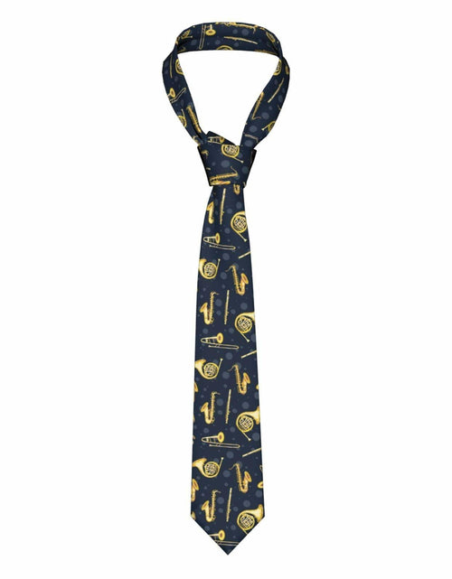 Load image into Gallery viewer, Yrassio Musical Instruments Tie Trumpet Saxophone Novelty Skinny Necktie
