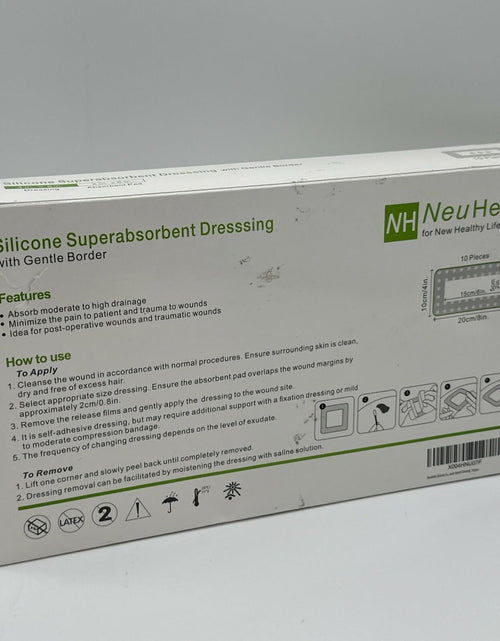 Load image into Gallery viewer, BestBy09/28 NeuHeils Silicone Super Absorbent Wound Dressing 4x8 Beige 10 Pack
