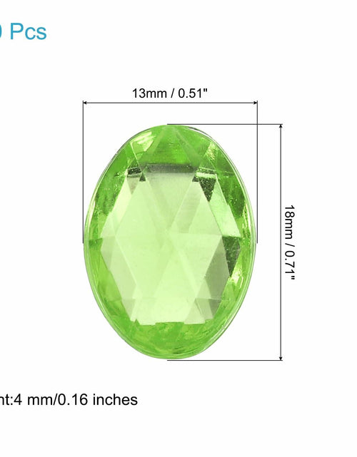 Load image into Gallery viewer, Uxcell 500pcs Oval Flatback Acrylic Rhinestones 18x13mm Light Green
