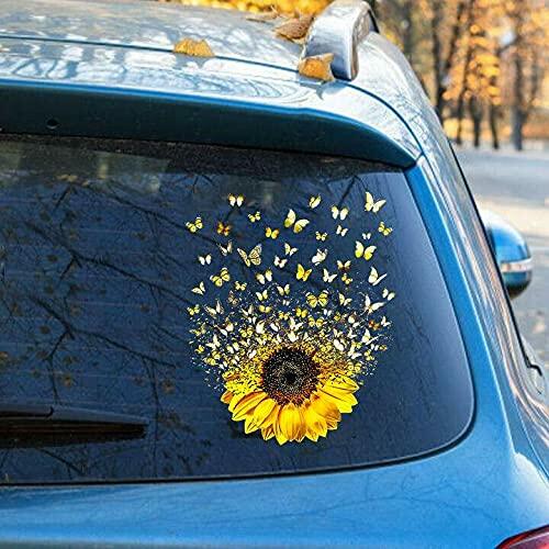 Load image into Gallery viewer, Generic Sunflower Flowers Clear Vinyl Car Window Sticker Decal 6x9in Yellow
