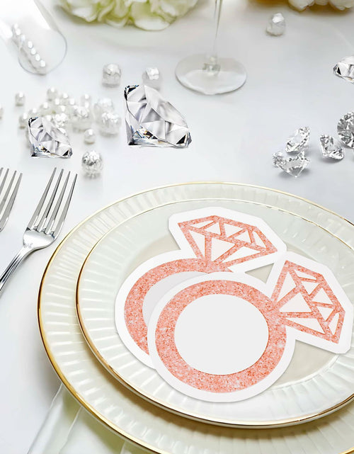 Load image into Gallery viewer, AYINOBY 50 Pcs Glitter Rose Gold Diamond Ring Paper Napkins Pink Wedding
