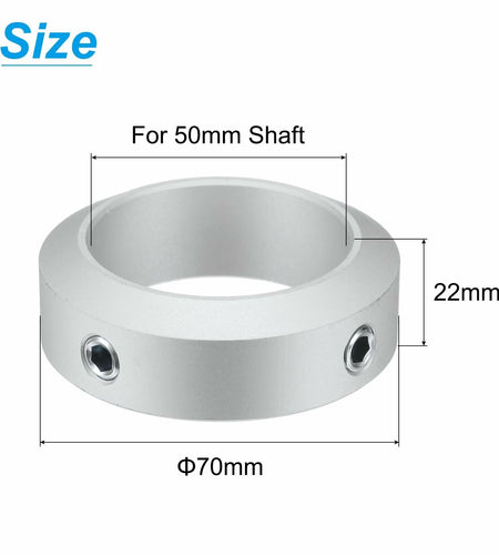 uxcell Set Screw Shaft Collar 50mm Shaft 70mm OD 22mm Thick Aluminum 4pcs