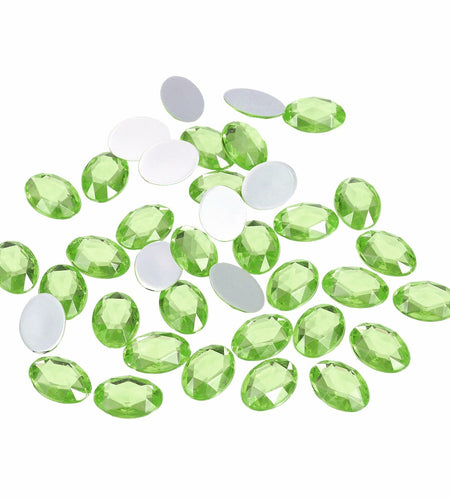 Uxcell 500pcs Oval Flatback Acrylic Rhinestones 18x13mm Light Green