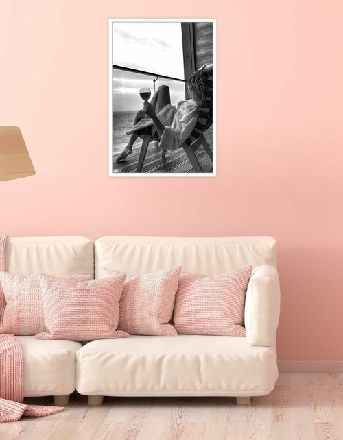 Load image into Gallery viewer, Retro Black &amp; White Woman Wall Art Miami Beach Aesthetic Canvas Print 8x10
