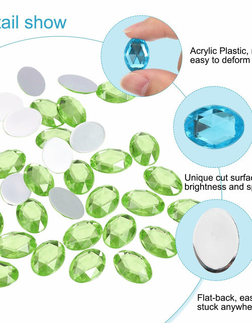Load image into Gallery viewer, Uxcell 500pcs Oval Flatback Acrylic Rhinestones 18x13mm Light Green
