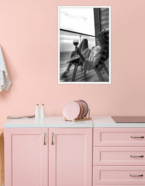 Load image into Gallery viewer, Retro Black &amp; White Woman Wall Art Miami Beach Aesthetic Canvas Print 8x10
