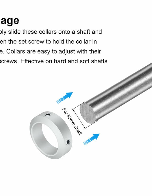 Load image into Gallery viewer, uxcell Set Screw Shaft Collar 50mm Shaft 70mm OD 22mm Thick Aluminum 4pcs

