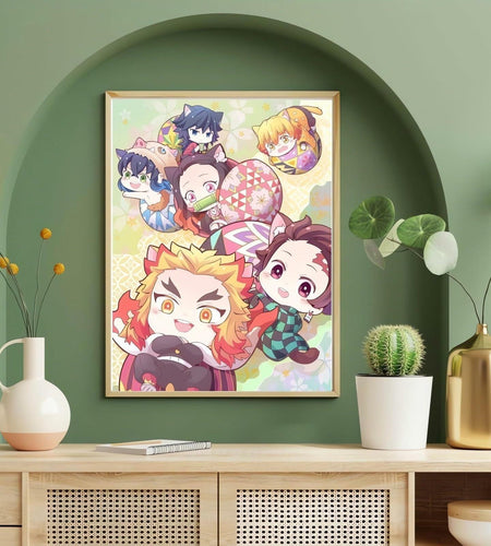 Gblkbhl 5D Diamond Art Painting Kit Full Drill Cartoon 12x16 Wall Decor