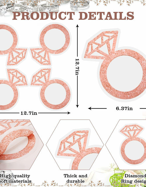 Load image into Gallery viewer, AYINOBY 50 Pcs Glitter Rose Gold Diamond Ring Paper Napkins Pink Wedding

