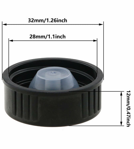 ZZHXSM 12PCS 28mm Bakelite Phenolic Resin Sealing Screw Caps Black