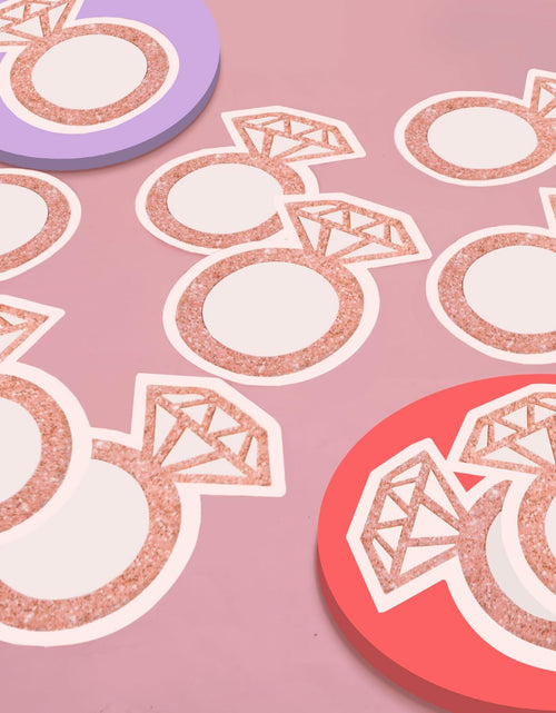 Load image into Gallery viewer, AYINOBY 50 Pcs Glitter Rose Gold Diamond Ring Paper Napkins Pink Wedding
