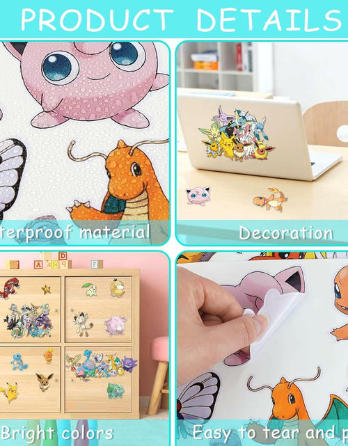Load image into Gallery viewer, YANEALE Anime Wall Decals 36 Pcs Large Waterproof Removable Cartoon B Stickers

