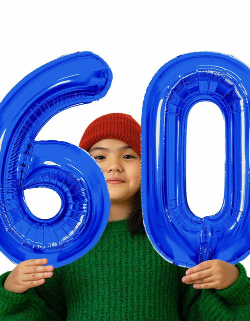Load image into Gallery viewer, SINBEE 40 Inch Navy Blue 60 Number Jumbo Mylar Foil Balloon 2 Pack
