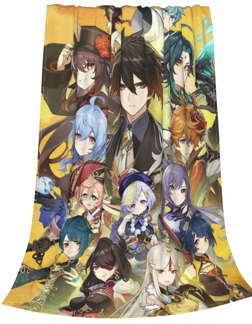 Load image into Gallery viewer, AMCAY Game Plush Flannel Throw Blanket 50x40in Liyue Zhongli Childe Ganyu
