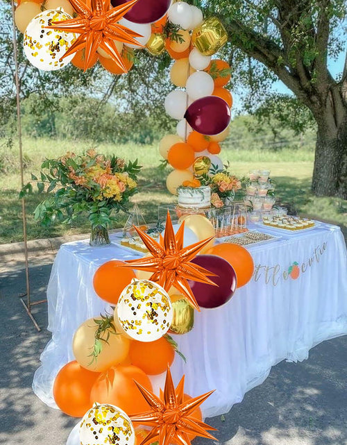Load image into Gallery viewer, Qian's Party Fall Balloons 25pcs Burgundy Orange Gold Confetti Vintage
