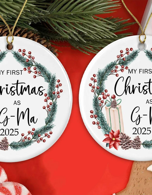 Load image into Gallery viewer, AnhTram97 My First Christmas As G-Ma 2025 Ornament Ceramic White Both Sides
