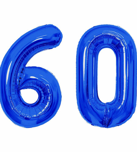 SINBEE 40 Inch Navy Blue 60 Number Jumbo Mylar Foil Balloon 2 Pack