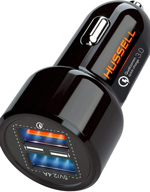 Load image into Gallery viewer, HUSSELL Car Charger Adapter 3.0 Fast Charge Dual USB Ports Black
