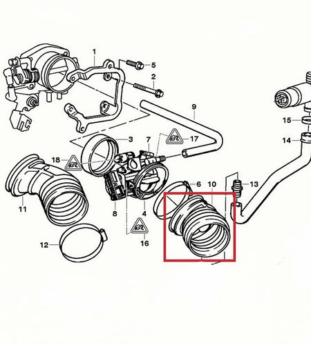Eolyeea Air Intake Hose BMW 320i 325i 318is 2.0i 2.8i 13541740073