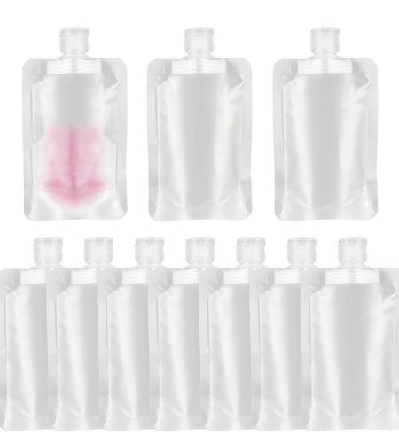 YAIKOAI 10 Pack 100ML Refillable Squeeze Pouches Matte Translucent Travel