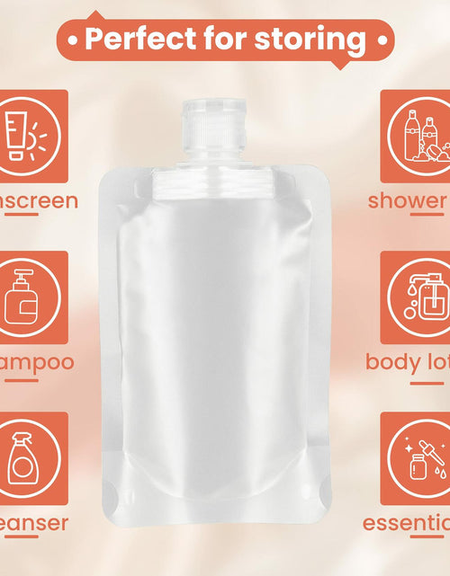 Load image into Gallery viewer, YAIKOAI 10 Pack 100ML Refillable Squeeze Pouches Matte Translucent Travel
