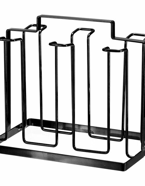 Load image into Gallery viewer, uxcell Cup Drying Rack Foldable Stainless Steel 220x185mm 6 Cups Black
