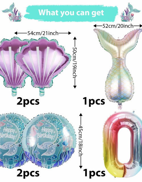 Load image into Gallery viewer, SINBEE Mermaid Foil Number Balloon 40in #9 Birthday Decoration Girls
