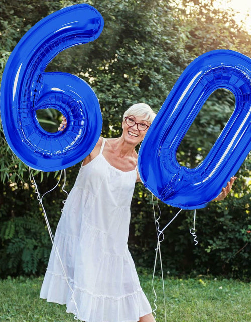 Load image into Gallery viewer, SINBEE 40 Inch Navy Blue 60 Number Jumbo Mylar Foil Balloon 2 Pack
