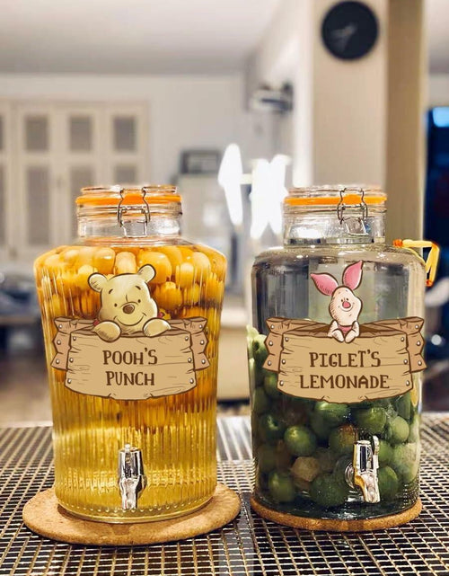 Load image into Gallery viewer, HOTIMO Pooh Drink Label Stickers Yellow
