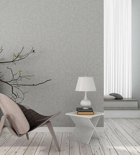 Abyssaly 23.6x196.8in Silver Grey Embossed Self Adhesive Wallpaper Vinyl