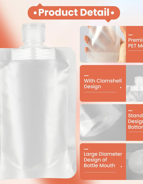 Load image into Gallery viewer, YAIKOAI 10 Pack 100ML Refillable Squeeze Pouches Matte Translucent Travel
