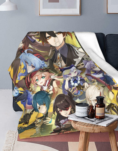 Load image into Gallery viewer, AMCAY Game Plush Flannel Throw Blanket 50x40in Liyue Zhongli Childe Ganyu

