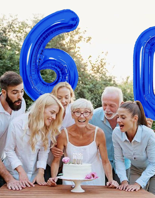 Load image into Gallery viewer, SINBEE 40 Inch Navy Blue 60 Number Jumbo Mylar Foil Balloon 2 Pack
