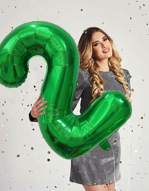 Load image into Gallery viewer, SINBEE 40 Inch Dark Green Number 2 Mylar Foil Balloon Party Decoration
