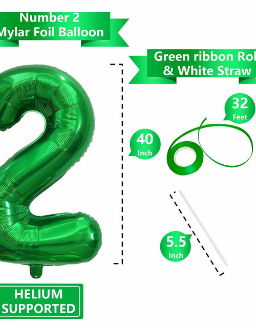 Load image into Gallery viewer, SINBEE 40 Inch Dark Green Number 2 Mylar Foil Balloon Party Decoration

