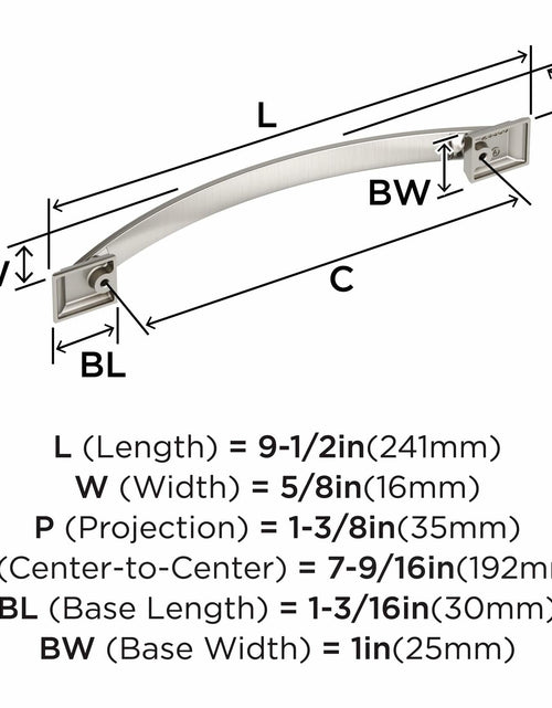 Load image into Gallery viewer, Amerock Candler Satin Nickel Cabinet Pull 7-9/16in Center-to-Center BP29350G10
