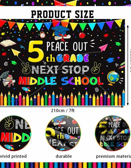 Load image into Gallery viewer, AIBIIN 7x5ft 5th Grade Graduate Backdrop Black Polyester Photography
