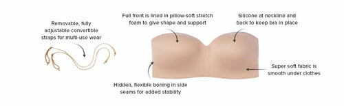 Load image into Gallery viewer, Wacoal Staying Power Wire Free Strapless Convertible Bra Sand Size 36DD

