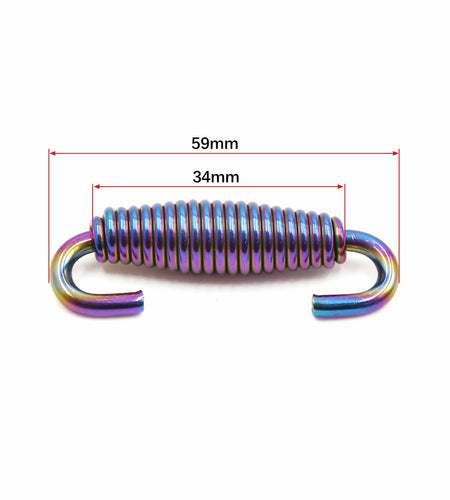 uxcell 2pcs Stainless Steel Colorful Motorcycle Exhaust Pipe Spring with Hook