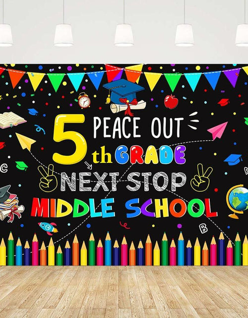 Load image into Gallery viewer, AIBIIN 7x5ft 5th Grade Graduate Backdrop Black Polyester Photography
