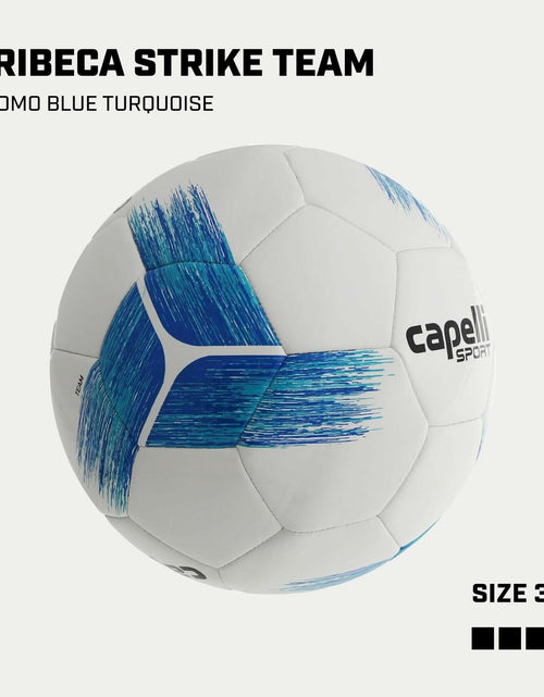 Load image into Gallery viewer, Capelli Sport Tribeca Strike Team Soccer Ball Size 3 Blue/Turquoise
