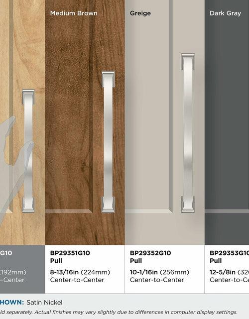 Load image into Gallery viewer, Amerock Candler Satin Nickel Cabinet Pull 7-9/16in Center-to-Center BP29350G10

