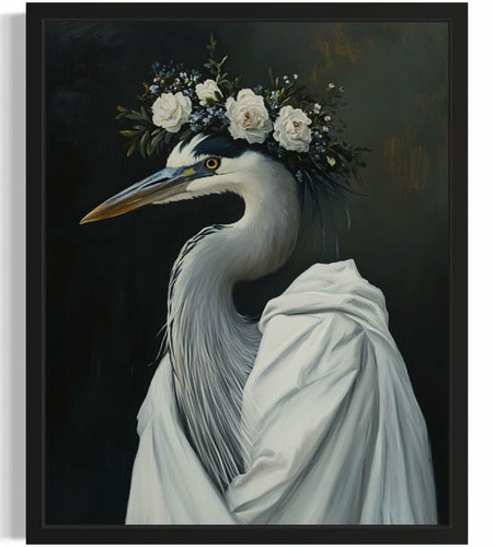 aj decor Blue Heron Wall Art Print Poster 8x10 inches Blue Heron Unframed