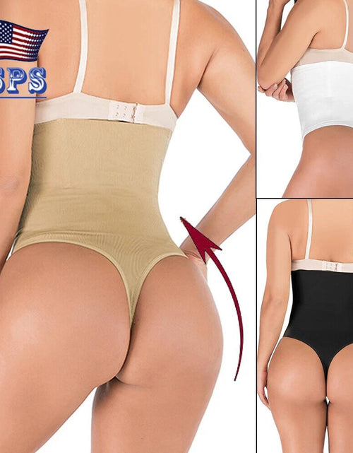Load image into Gallery viewer, Hioffer Women Waist Cincher Girdle Tummy Slimmer Sexy Nude Lace Thong XL-XXL

